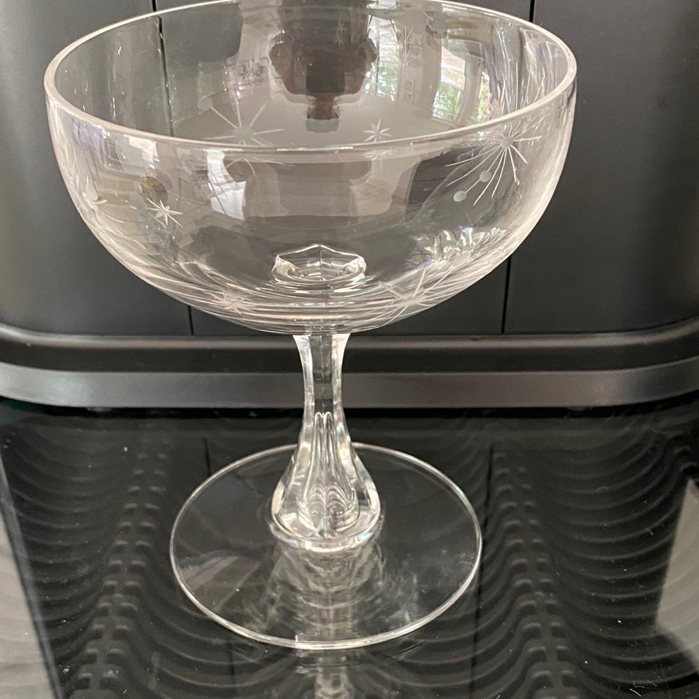 Elegant Etched Glass Coupe
